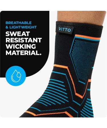VITTO Ankle Support for Sprained Ankle Arthritis Joint Pain Strains Ankle Injury Recovery Rehab Sports Basketball - Multi Zone Compression Sleeve (M Pair) M Sleeve 2 - Buy Online on GoSupps.com