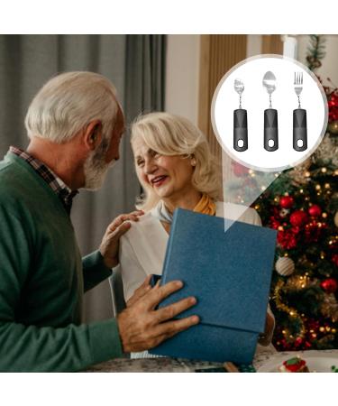 Tablespoons Adaptive Utensils 3PCS Stainless Steel Mirror Polishing Bendable Flexible Curved Cutlery Tableware with Plastic Handle Disabled Cutlery for Elderly Patient - Buy Online on GoSupps.com