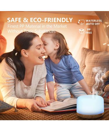 500ml Oil Diffuser with 15x10mL Essential Oils | Aromatherapy Diffuser for Large Room | 2 Mist Modes, 4 Timers, 7 Ambient Lights | Waterless Auto Off | Home & Office Aroma Diffuser (Log Color) - Buy Online on GoSupps.com