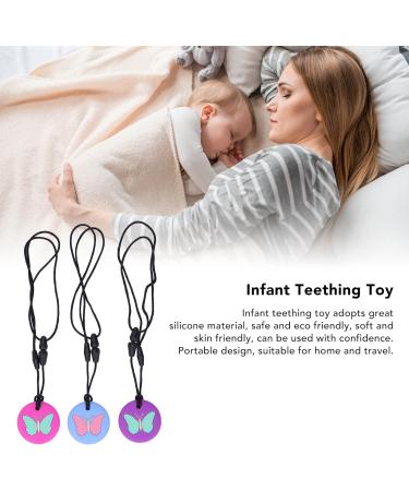 Buy Spyminnpoo Childhood Diseases Toys | 3Pcs Soft Silicone Chewing Chain for Babies - Portable Sweet Butterflies Pattern - Buy Online on GoSupps.com