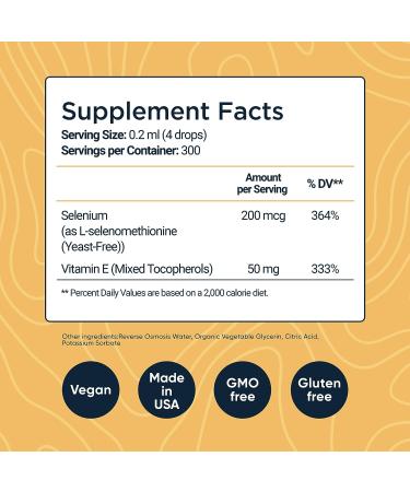 Per Se Labs Selenium 200mcg Liquid Drops with Vitamin E | Immune & Heart Support - Buy Online on GoSupps.com