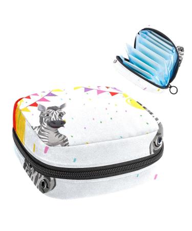 Women's bonds storage pockets Stillpad holder zebra on party portable period kit pocket feminine product bag for women girls color3
