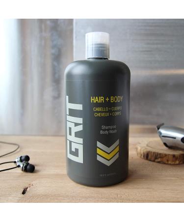 GREAT CLIPS GRIT Hair & Body 16.9oz | 3-in-1 Shampoo, Conditioner & Body Wash for Men | Hydrating Hair & Skin Cleanser - Buy Online on GoSupps.com