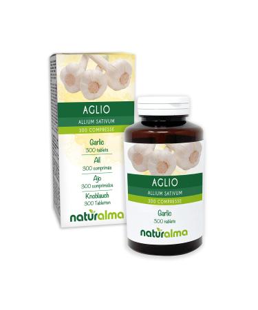 Garlic (Allium sativum) bulbs Naturalma - 150 g - 300 tablets - Dietary supplement - Natural and Vegan