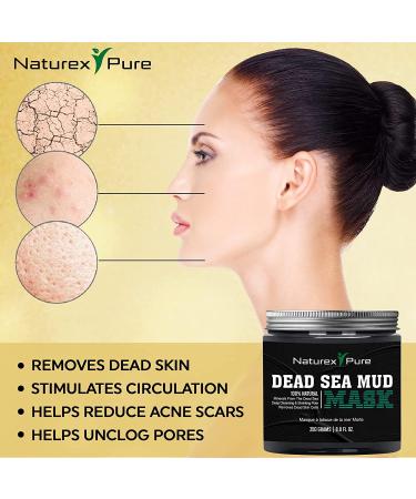 Dead Sea Mud Mask - All-Natural Face Mask for Blackheads Acne & Hyperpigmentation - 8.8fl oz - Luxurious Skincare for Women & Men - Buy Online on GoSupps.com