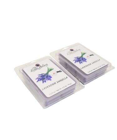 Highly Scented Wax Melts -Hand Poured Wax Melts for Warmers Two Pack 12 Cubes (Scent) LAVENDER VANILLA