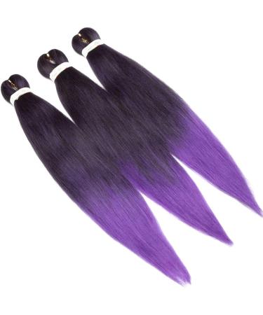 LDMY Pre-Stretched Braiding Hair Extensions - 8PCs 26inch Ombre Purple Synthetic Kanekalon Braids for Stylish Looks - Buy Online on GoSupps.com