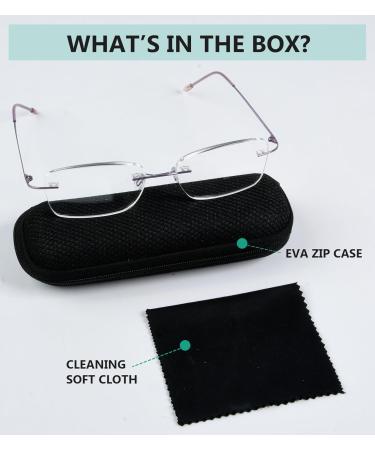 Eyekepper Women's Frameless Reading Glasses - Lightweight Rimless Readers +0.50 - Stylish Purple Design - Buy Online on GoSupps.com