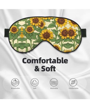 Unisex Sunflower Print Sleeping Eye Mask | Soft & Adjustable Face Mask for Light Blocking - Buy Online on GoSupps.com