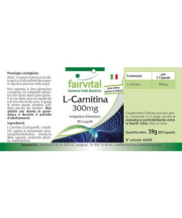 Fairvital | L-carnitine 300mg VEGAN - Highly dosed - 90 Licaps - Carnipure - Buy Online on GoSupps.com