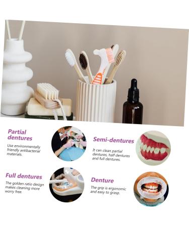 Minkissy 4-Piece Denture Cleaning Brush Set - Effective Tooth Prosthesis Cleaner Tool for Oral Care & Hygiene - Buy Online on GoSupps.com