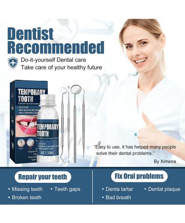 Tooth Repair Kit for Missing & Broken Tooth Replacements - Temporary Teeth Filling with Mouth Mirror, Tartar Scraper, Dental Probe & Gum Cleaner - Regain Confidence Smile - Original - Buy Online on GoSupps.com