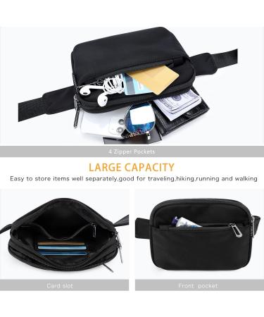 ZORFIN Fanny Packs for Women Men Black Crossbody Fanny Pack Belt Bag with Adjustable Strap Fashion Waist Pack for Outdoors/Workout/Traveling/Casual/Running/Hiking/Cycling (Black Gray Zipper) - Buy Online on GoSupps.com