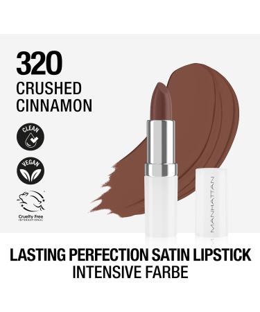 Manhattan Lasting Perfection Satin Lipstick 320 Crushed Cinnamon Lipstick for intense long-lasting color and moisturizing care - Buy Online on GoSupps.com