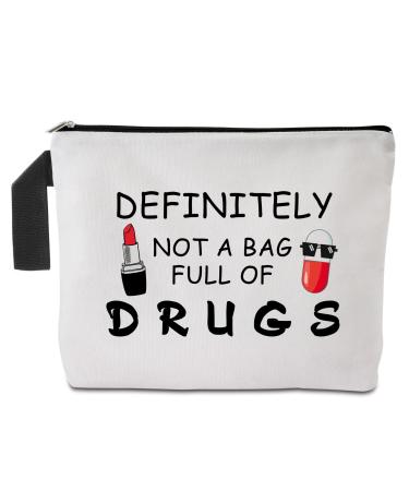 Funny Pill Medicine Bag Pill Zipper Pouch Bags Travel Medicine Bag Cosmetic Bag Multifunction Pouch Gifts for Best Friend Sister Bestie Friend Daughter for Birthday Christmas Unique Gifts