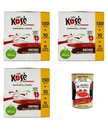 Italian Gourmet E.R. Lot of 3 coffee pods Coffee Coffee by Kimbo Deciso Espresso that 160 coffee pods 44 mm + gourmet Italian pulp 400 g