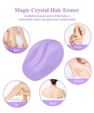 Crystal Hair Remover | Unisex Nano Hair Remover | Painless & Reusable | Fast Skin Smoothing Tool in Purple - Buy Online on GoSupps.com