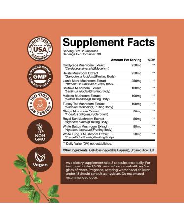 Bundle of Matrix Nootropic Brain Supplement for Memory and Focus Enhancement - Vitamins for Mental Health & Clarity and Advanced Mushroom Complex Capsules for Brain Health Memory Support & Focus - Buy Online on GoSupps.com