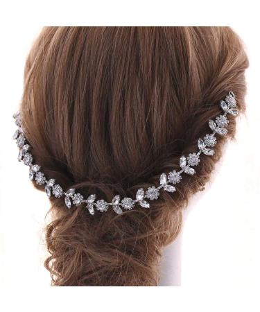 Topqueen Pearl Bride Hair Tiara | Rhinestone Bridal Jewelry Headband | Wedding Hair Accessories for Women & Girls (Silver-Organza White) - Buy Online on GoSupps.com