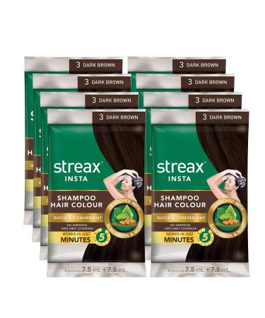 Streax Insta Hair Color Dark Brown 5 Pack 15ml