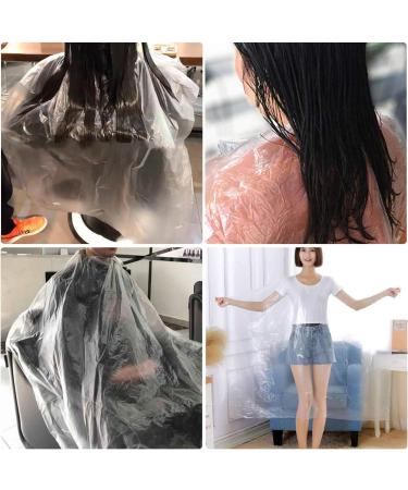 Vockvic 50-Piece Disposable Hairdressing Cloak - Transparent Waterproof Haircut Apron for Adults & Children | Salon & Home Use - Buy Online on GoSupps.com