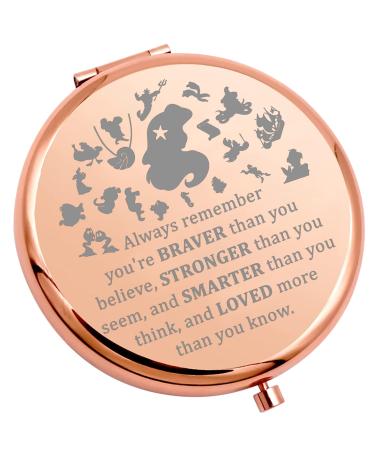 WSNANG Mermaid Makeup Mirror Princess Fans Gift You are Braver Stronger Smarter Than You Think Travel Compact Pocket Makeup Mirror (Always Mmaid Mirror-RG)