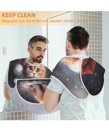 Christmas Cat Beard Bib Apron - Best Beard Hair Catcher for Men | Perfect Gift for Dad & Husband - Suction Cups Included - Buy Online on GoSupps.com