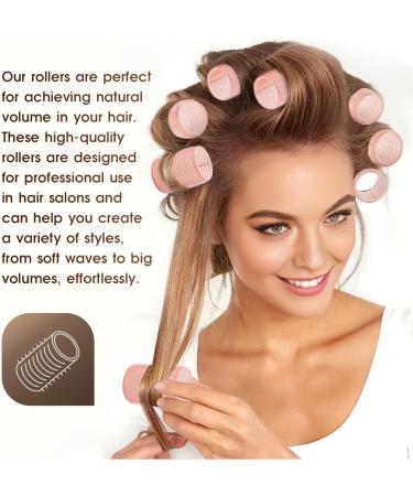 xnicx 28pcs Hair Rollers with Clips - No Heat Hair Curlers Set for Long and Short Hair - Jumbo Large Medium Rollers Sizes - Pink - Buy Online on GoSupps.com