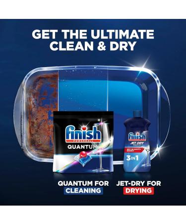 FINISH Quantum 22ct Dishwasher Detergent Tablets - Powerball Ultimate Clean & Shine with Cleaning Cloth & Storage Pouch - Shop Internationally - Buy Online on GoSupps.com