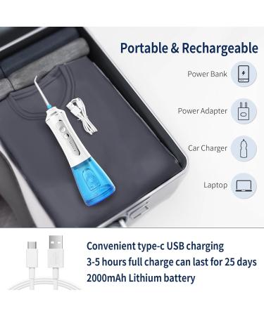 Dental Water Flosser - Cordless IPX7 Oral Irrigator 5 Modes 7 Jets Rechargeable Plaque Removal High-Pressure Water Jet for Optimal Oral Hygiene - Buy Online on GoSupps.com