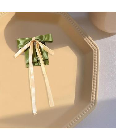 Bowknot Ribbon Decor Hair Barrette Back Head Spring Hair Clip Ribbon Bow Clip with Golden Edge Hair Accessories Red - Buy Online on GoSupps.com