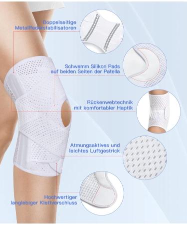 ProWaves Kneeze for Men & Women | Adjustable Knee Support with Side Stabilizers | Patella Knee Brace for Pain Relief Meniscal Tear ACL Arthritis Sports | Comfort Fit in M M White - Buy Online on GoSupps.com