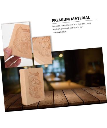 HOMSFOU 1pc Wooden Cookie Santa Candy Christmas Santa Holiday Molds Wood Cookie Xmas Cookie Ice Cream Chocolate Fudge Xmas Cookie Making Mold Embossed Embossing Machine 3D - Buy Online on GoSupps.com