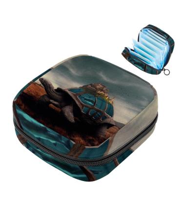 Storage bags for women's bandages large turtles menstrual cup portable women's bandages storage pockets female menstruation first period bag color 9