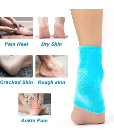 Moisturizing Heel Socks 2 Pairs Gel Lined Fuzzy Toeless Spa Socks Skin Softening Footcare Treatment Socks for Cracked Heels Dry feet Foot calluses Sock (SFDFN001) - Buy Online on GoSupps.com
