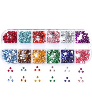 FEIlei 12 Grids 3D Nail Jewelry Nail Art Studs Shiny Diamond Crystal Gems Rhinestones - Buy Online on GoSupps.com