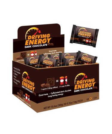 ZenEvo - Driving Energy Dark Chocolate with Caffeine Caffeinated Boost Perfect for Helping Stay Awake While and Working No Crash 30 Count (One Month Supply)