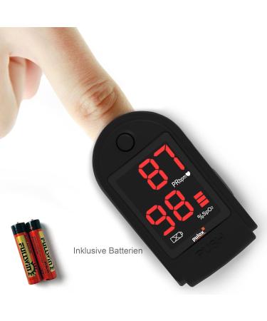 Buy Pulse Oximeter Pulox PO-100 Solo | Accurate SpO2 & Pulse Measurement - Black - Includes Batteries | Fast International Shipping - Buy Online on GoSupps.com