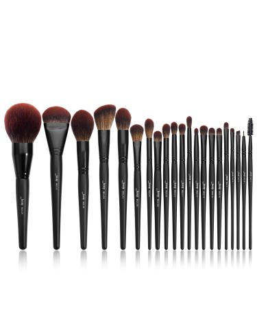 Jessup Makeup Brushes Set Premium Synthetic Powder Foundation Highlight Concealer Eyeshadow Blending Eyebrow Liner Spoolie Brush Set Black 21pcs T271 A-21pcs