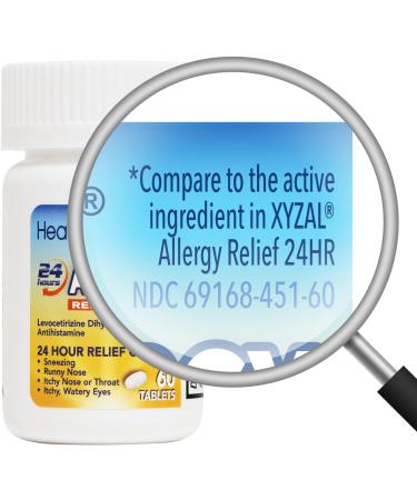 HealthA2Z Allergy Relief - Levocetirizine Dihydrochloride 5mg (60 Counts) | 24-Hour Antihistamine for Sneezing Runny Nose & Itchy Eyes - Buy Online on GoSupps.com