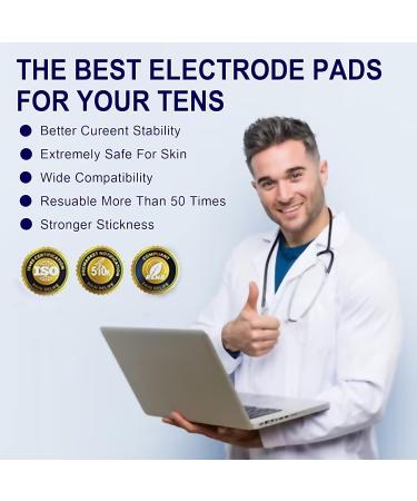 TENS Unit Electrode Pads - 20 Pcs Stronger Self-Adhesive Replacement 2x2 Reusable Latex Free Compatible with TENS 7000 & AUVON - International Shipping Available - Buy Online on GoSupps.com
