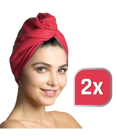 Fit Flip Hair Turban Set - Absorbent Microfiber Quick-Drying Hair Towels (2 Pieces Coral) - Buy Online on GoSupps.com
