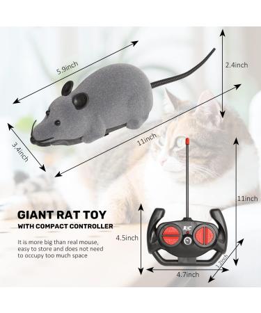 DesignBox Remote Control Mouse Toy Wireless Control Realistic Rat Scary RC Mice Toy For Cat Kitten Dog Pet Novelty Gift Trick Bugs Kids Children Halloween Christmas Birthday Present (Light Grey) - Buy Online on GoSupps.com