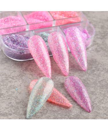 6 Grids Ultrafine Glitter Glow Luminous Nail Art Powder - Glow in The Dark - Buy Online on GoSupps.com
