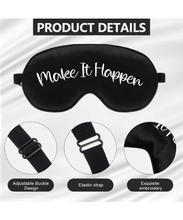 Inspirational Silk Eye Masks - 8 Pcs Set for Women and Men | Adjustable Strap, Blackout Eyeshade for Sleeping | Soft Blindfold - Buy Online on GoSupps.com