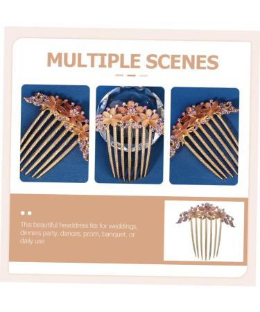 DOITOOL Opal Comb Womens Hair Clips Combs for Women Hair Barrettes for Women Hair Comb for Women Hair Comb Clips for Women Fine Tooth Alloy Back of Head French Purple Bride - Buy Online on GoSupps.com