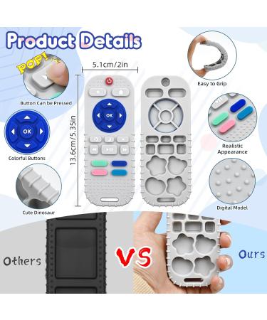 Bite Ring Baby Toys for 0-6 Months | Personalized Silicone Gifts for Girls | Dental Aid & Bath Toys for Newborns & Infants | Gray Remote Control - Buy Online on GoSupps.com