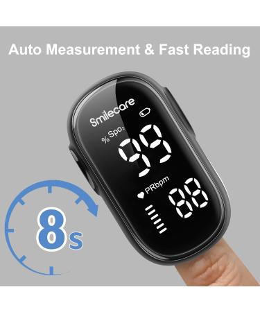Pulse Oximeter Fingertip - SmileCare Blood Oxygen Monitor | Accurate SpO2 Readings with Lanyard & Batteries - Fast Shipping Worldwide - Buy Online on GoSupps.com