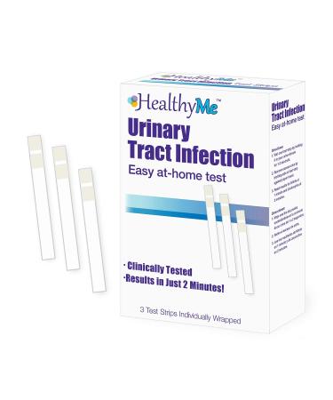 HealthyMe Urinary Tract Infection (UTI) Test Strips, 3 Individually Wrapped Self-Testing Strips, Accurate, Easy to Read Results in 2 Minutes, Clinically Tested