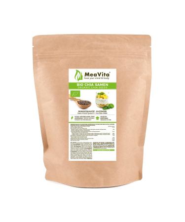 GreatVita Organic Chia Seeds - Natural Non-GMO 2 kg (2 x 1000g) - Premium Superfood for Health & Wellness - Buy Online on GoSupps.com